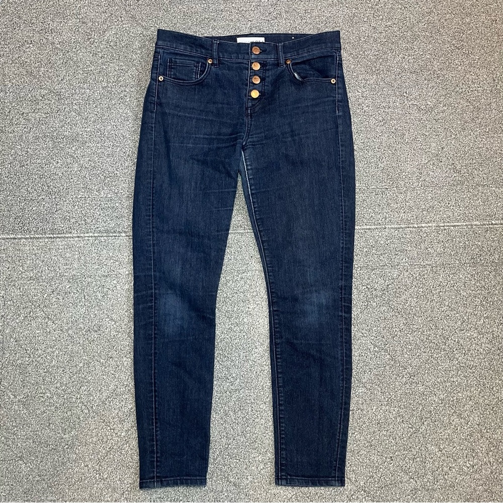 LOFT Modern Skinny Jeans Women’s Size 4 Blue Button Fly Ankle Denim